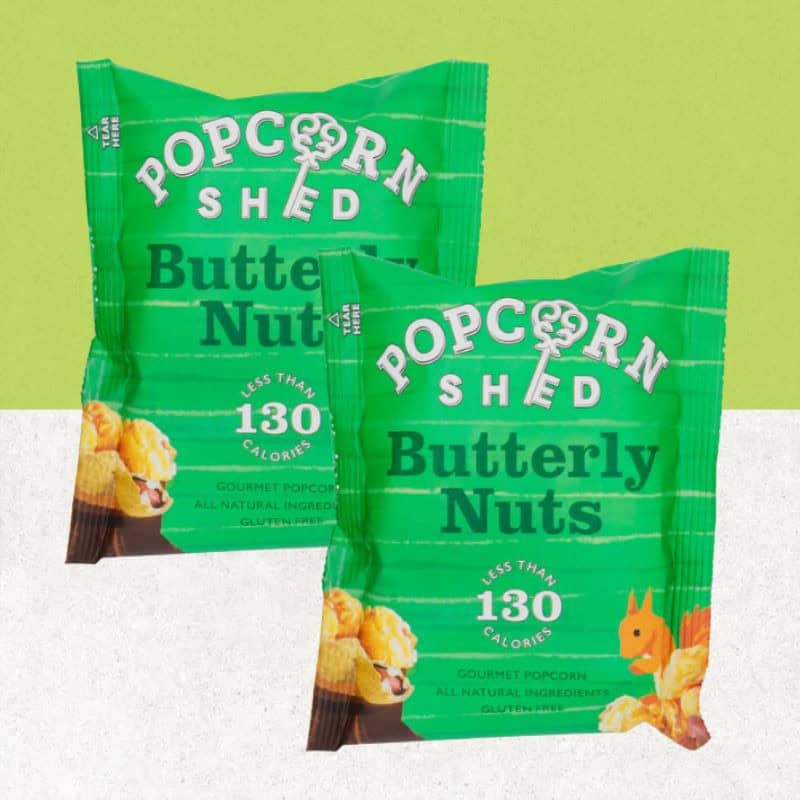 Lot de 2 sachets de popcorn sans gluten au beurre de cacahuètes - Popcorn Shed