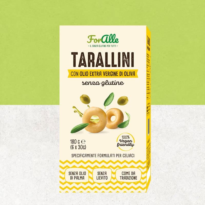 Paquet de Tarallini à l'huile d'olive extra vierge sans gluten - Foralle