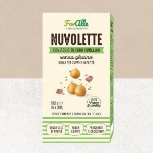 Paquet d'apéritifs snack nuvolette ail et ciboulette sans gluten - Foralle