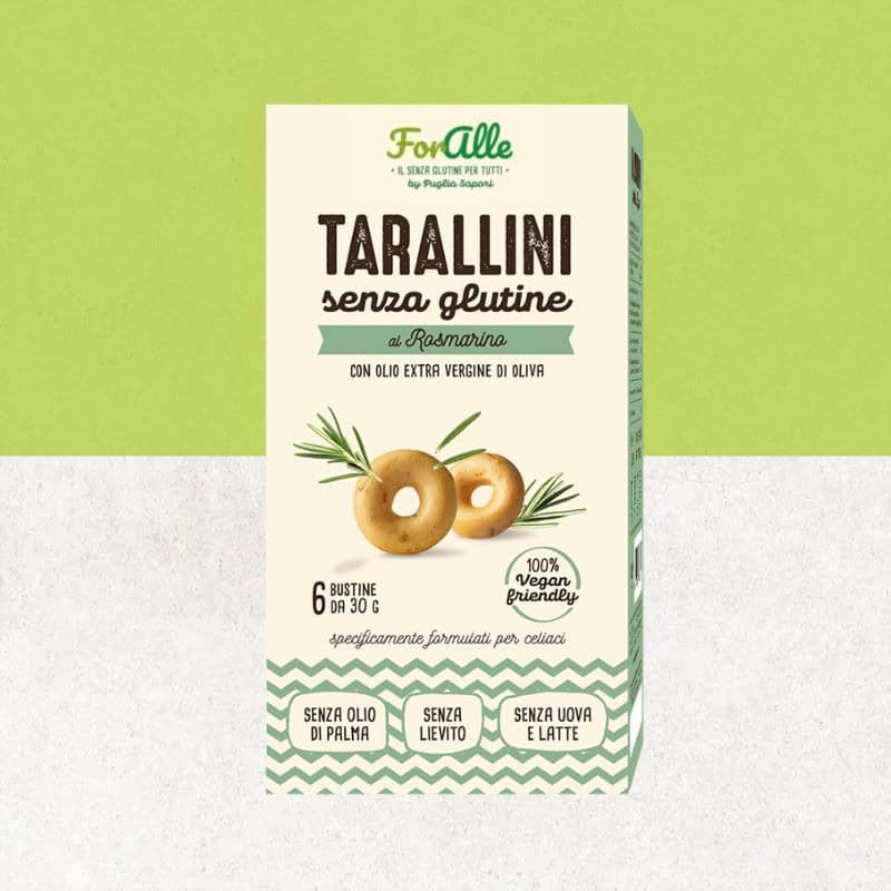 Boîte de Tarallini sans gluten et vegan au romarin - Foralle