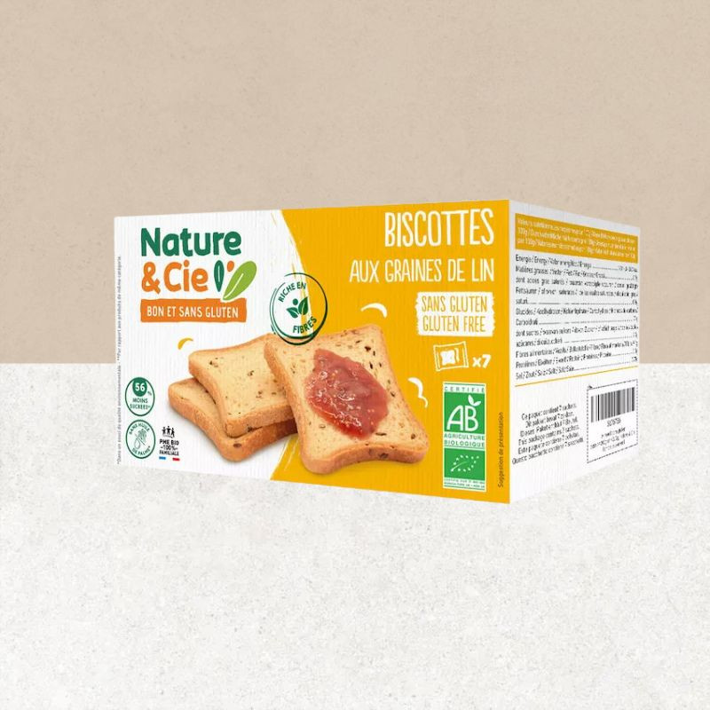 Paquet de Biscottes aux graines de lin sans gluten - Nature et Cie
