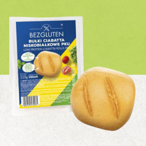 Sachet de 3 pains Ciabatta Rolls sans gluten et en faibles protéines - Bezgluten