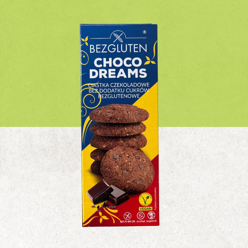 Paquet de cookies au chocolat sans gluten et vegan - Bezgluten