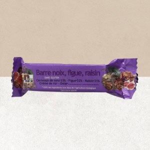 Sachet de barre sans gluten aux noix, figues et raisins - Noix et noix