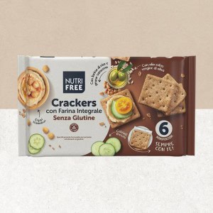 Paquet de 6 crackers sans gluten à la farine complète Nutri free