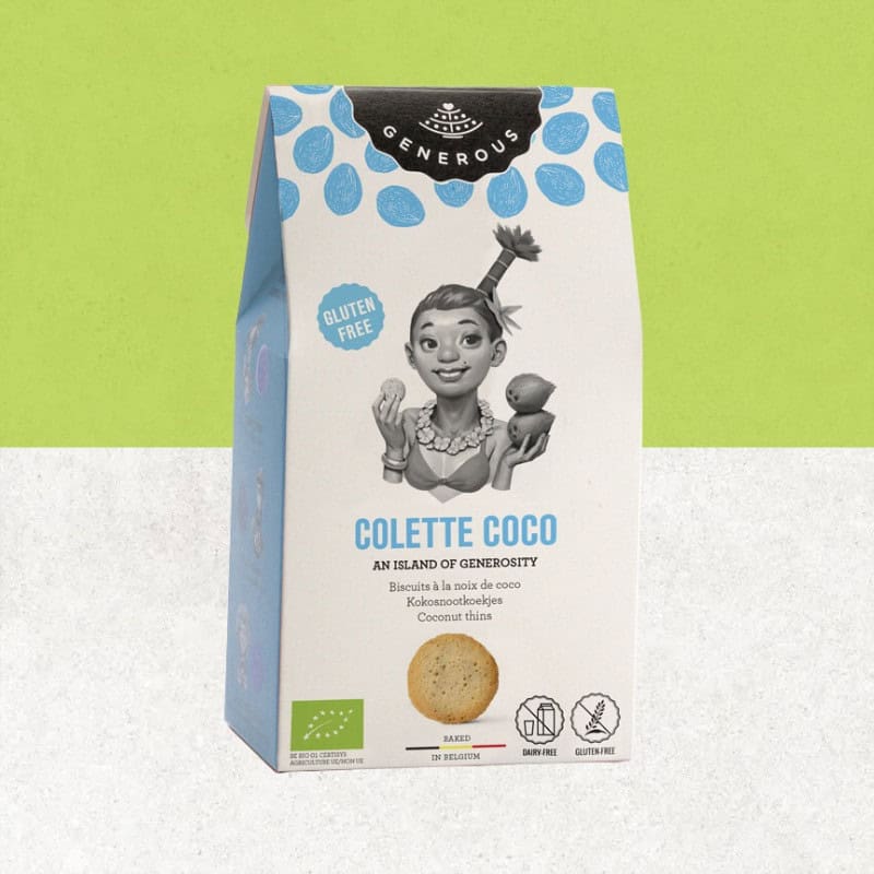 Paquet de Palets à la noix de coco sans gluten Colette Coco de chez Generous