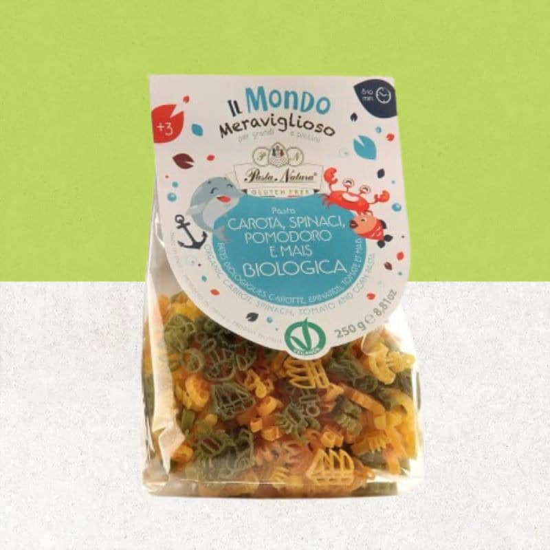 Sachet de pâtes pour enfants bio et sans gluten aux légumes - Pasta Natura