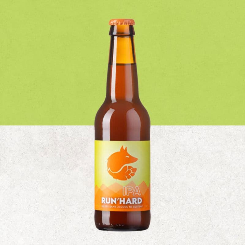 Bouteille de bière IPA 75cl sans alcool et sans gluten - Run'Hard