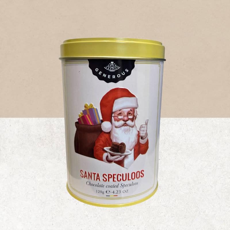 Boîte de biscuits speculoos enrobés de chocolat sans gluten Santa Speculoos - Generous