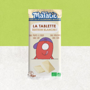 Tablette de chocolat blanc sans gluten - MaTatie