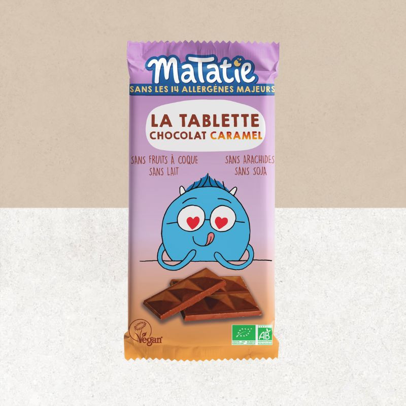 Tablette de chocolat et caramel sans gluten - Matatie